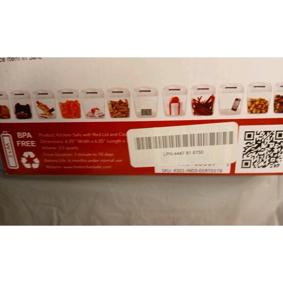 Kitchen SafeTime Locking Temptations-Cellphone Money RED Lid Clear Base 3.5 qt - Picture 6 of 16